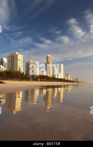 Licht des frühen Morgens Surfer Paradies Gold Coast Queensland Australien Stockfoto