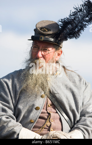 Bürgerkrieg Schlacht Renactor an die Renactment Schlacht Berryville Stockfoto