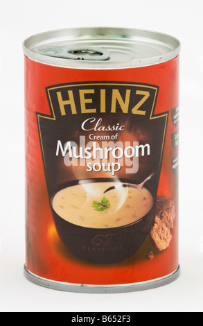 Dose Heinz klassische Creme der Pilzsuppe, die in Großbritannien verkauft Stockfoto