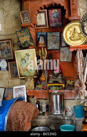 Indien, Mumbai, Maharashtra, innere Babulnath Tempel (Hindu). Stockfoto