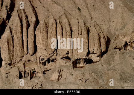 Das Gebiet des Tals des Mondes in der Nähe von Gästehaus in Ladakh Indien war ein ehemaliger See nach Erosion, Erosion See. Stockfoto