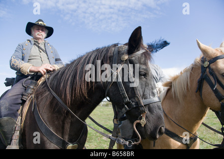 Bürgerkrieg Schlacht an der Renactment Schlacht Berryville Renactor. Stockfoto