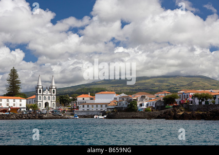 Hafen Madalena auf Insel Pico Pico Azoren Portugal Stockfoto