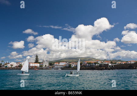 Hafen Madalena auf Insel Pico Pico Azoren Portugal Stockfoto