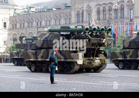 Raketensystem Buk - Self-propelled Mittelstrecken-Oberfläche, um Luft-Raketen-System. Siegesparade Moskau 2008 Stockfoto