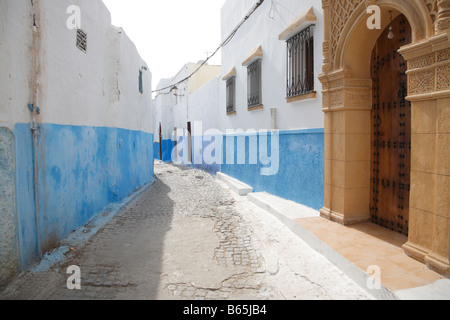 Blaue Straßen, Kasbah, Rabat, Marokko, Afrika Stockfoto