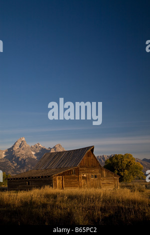 Mormon Scheune Mormone weiterfahren, aufgenommen im Grand Teton National Park in Wyoming in den Vereinigten Staaten von Amerika Stockfoto