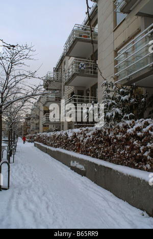 Umweltfreundliche Gehäuse in der Hammarby Sjöstad Bezirk Stockholm in Schweden Stockfoto