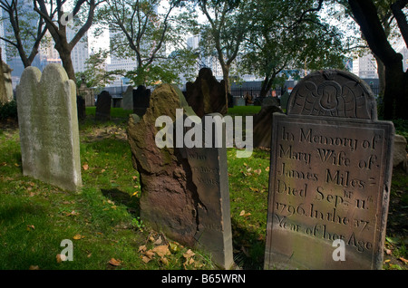 Friedhof von St. Pauls Kapelle gegenüber dem World Trade Center Site Manhattan New York NY Stockfoto