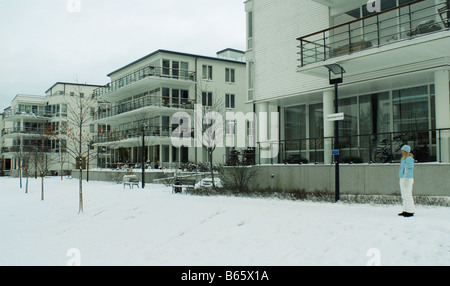 Umweltfreundliche Gehäuse in der Hammarby Sjöstad Bezirk Stockholm in Schweden Stockfoto