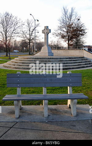 Keltisches Kreuz in Lions Park, Bristol, Bucks County, Pennsylvania, USA, Nordamerika Stockfoto