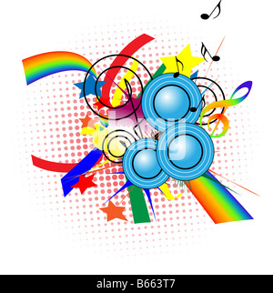 Musikalische Untermalung das abstrakte Bild der Elemente des Ornaments Stockfoto