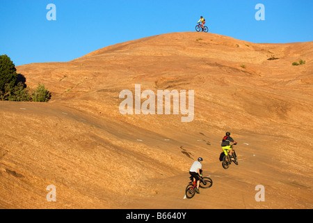 Reiten der berühmten Slickrock Trail Moab Utah Stockfoto