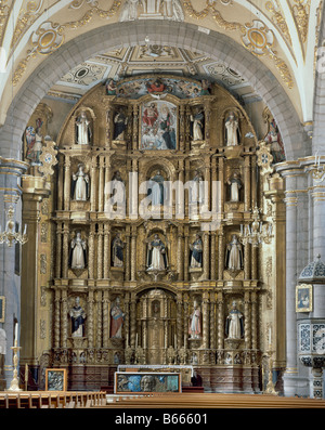 Hochaltar von Santo Domingo Puebla Mexiko. Stockfoto