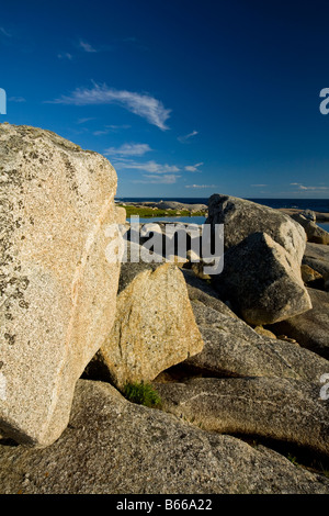 Granitfelsen Peggy s Cove Erhaltung Bereich Nova Scotia Kanada Stockfoto