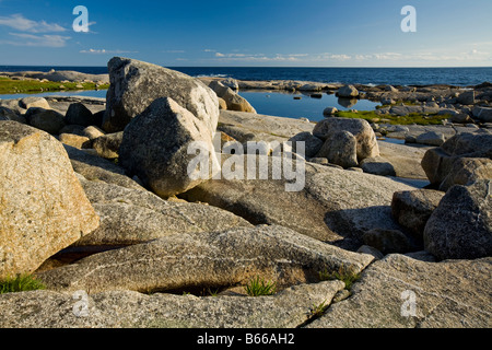 Granitfelsen Peggy s Cove Erhaltung Bereich Nova Scotia Kanada Stockfoto