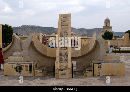 Astronomisches Instrument am Observatorium Jantar Mantar - Jaipur, Rajasthan, Indien Stockfoto