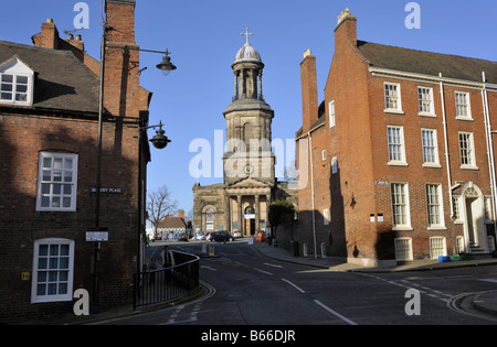 Kirche St. Chad und St. Chad Terrasse, Shrewsbury, Shropshire, UK Stockfoto