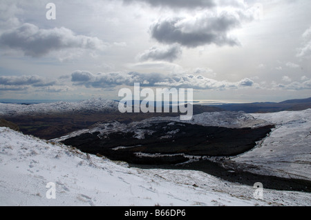 Blick vom Harter fiel in Richtung Ravenglass, Lake District, Cumbria, England Stockfoto