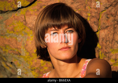 Porträt der Frau Kletterer. Stockfoto