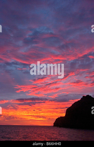 Sonnenuntergang über Meer von Cortez, Mexiko Stockfoto