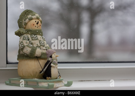 Schneemann Weihnachts-Dekoration. Stockfoto