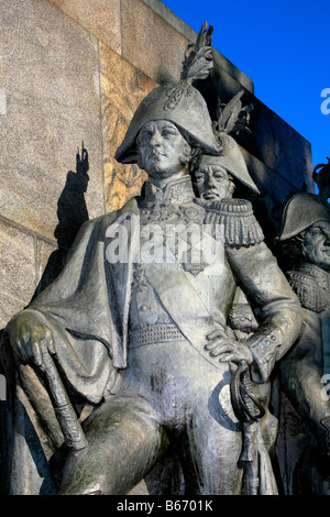 Fürst Pjotr Bagration (1765-1812) und verschiedene Generäle auf ein Denkmal für die Helden der Schlacht von Borodino (1812) in Moskau, Russland Stockfoto