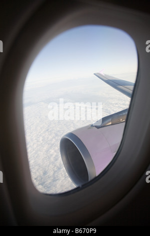 Blick aus einem Flugzeug Stockfoto