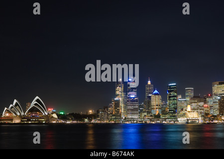 Sydney Skyline bei Nacht Stockfoto