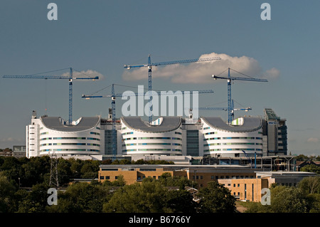 Queen Elizabeth Hospital selly Eiche Blick auf selly Eiche super Krankenhaus Königin Elisabeth in Bau und teilweise gebaut Stockfoto