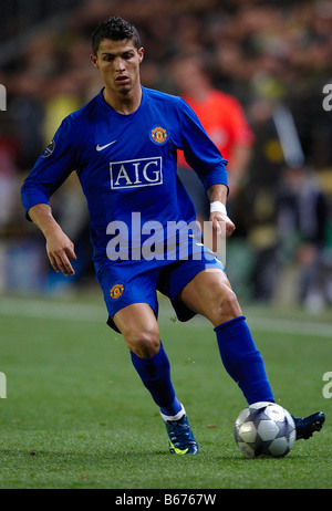 Cristiano Ronaldo von Manchester United in der UEFA Championsleague Stockfoto