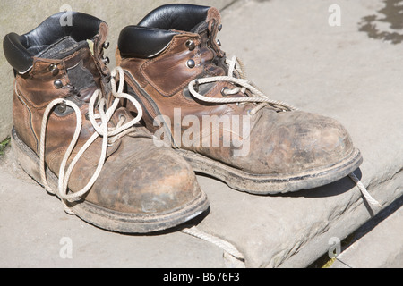 Abgenutzte Stiefel Stockfoto