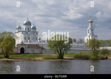 Das Kloster St. George's (Jurjew). Weliki Nowgorod, Russland. Stockfoto