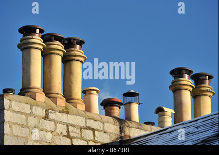 Haus-Schornstein. Kendal, Cumbria, England, Vereinigtes Königreich, Europa. Stockfoto