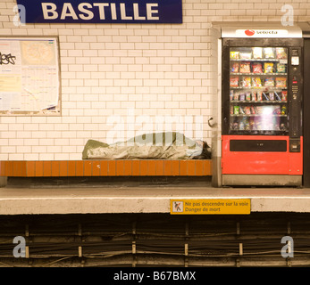 Obdachlosen schlafen Stockfoto