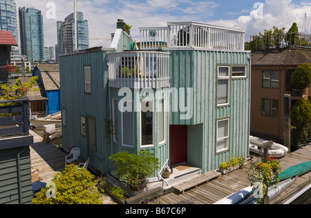 Schwimmende Häuser "Sea Village" 'Granville Island' Vancouver Britisch-Kolumbien Kanada Stockfoto