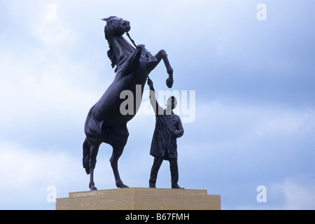 Rennen Pferd Statue, Newmarket, Suffolk, UK Stockfoto