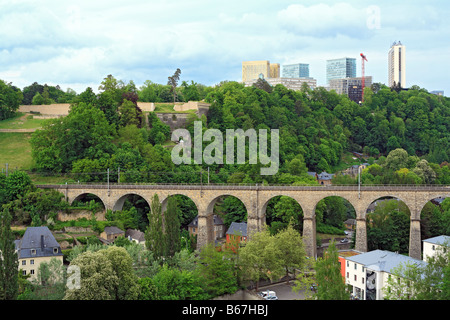 Brücke, Stadtarchitektur, Blick von oben, Luxemburg Stockfoto