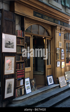 Antike und seltene Buchhandlung und print Händler, Grand Rue, alte Stadt Genf, Schweiz Stockfoto