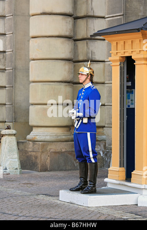 Soldat in Uniform, Wachen in der Nähe von Royal Palace, Stockholm, Schweden Stockfoto