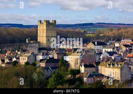 Yorkshire - Richmond Burg und Stadt, North Yorkshire, England, UK Stockfoto