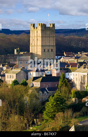 Richmond-Burg und Stadt North Yorkshire, England, UK Stockfoto