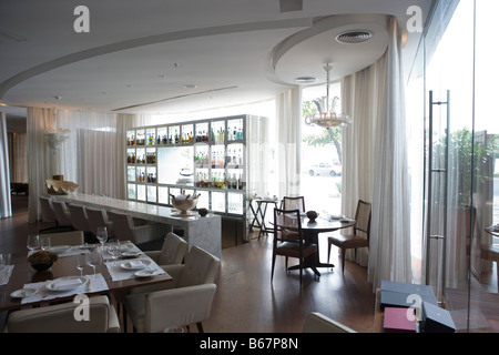 Frühstück Zimmer und Bar des Hotel Fasano, Ipanema, Rio De Janeiro, Brasilien, Südamerika Stockfoto