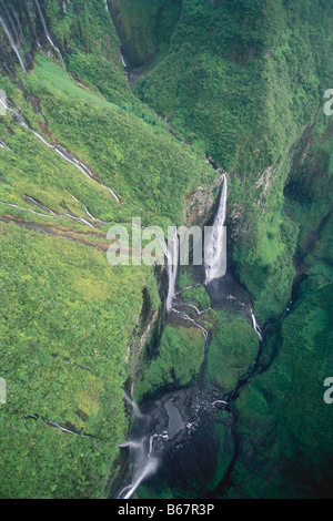 Canyon, Trou de Fer im Cirque de Salazie, La Réunion, Indischer Ozean Stockfoto