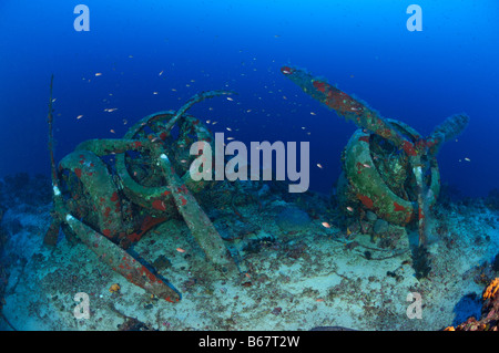 Italienischen drei-engined Bomber Savoia Marchetti S M 79 I Sparviero Kas fliegende Fische Riff Mittelmeer Türkei Stockfoto