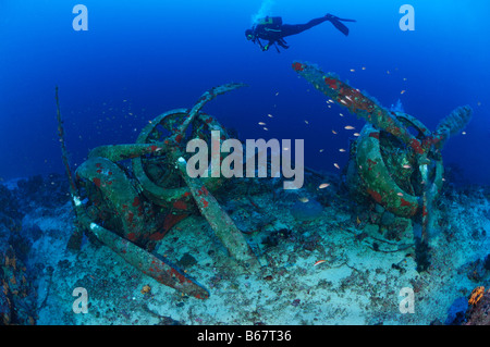 Italienischen drei-engined Bomber Savoia Marchetti S M 79 I Sparviero Kas fliegende Fische Riff Mittelmeer Türkei Stockfoto