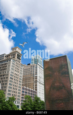 Krone-Brunnen und Gebäuden, Chicago, Illinois, USA Stockfoto