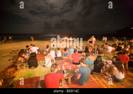 Full Moon Party am Strand, Hat Rin Nok, Sunrise Beach, Ko Pha-Ngan, Thailand Stockfoto