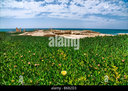 Antike Hafenstadt von Caesarea, Caesarea, Israel Stockfoto