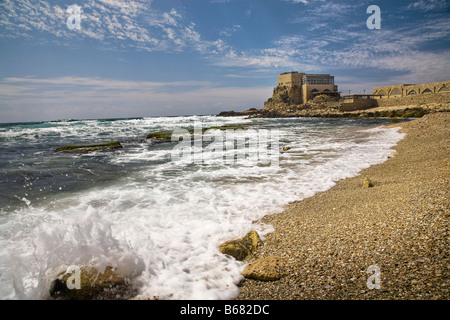 Antike Hafenstadt von Caesarea, Caesarea, Israel Stockfoto